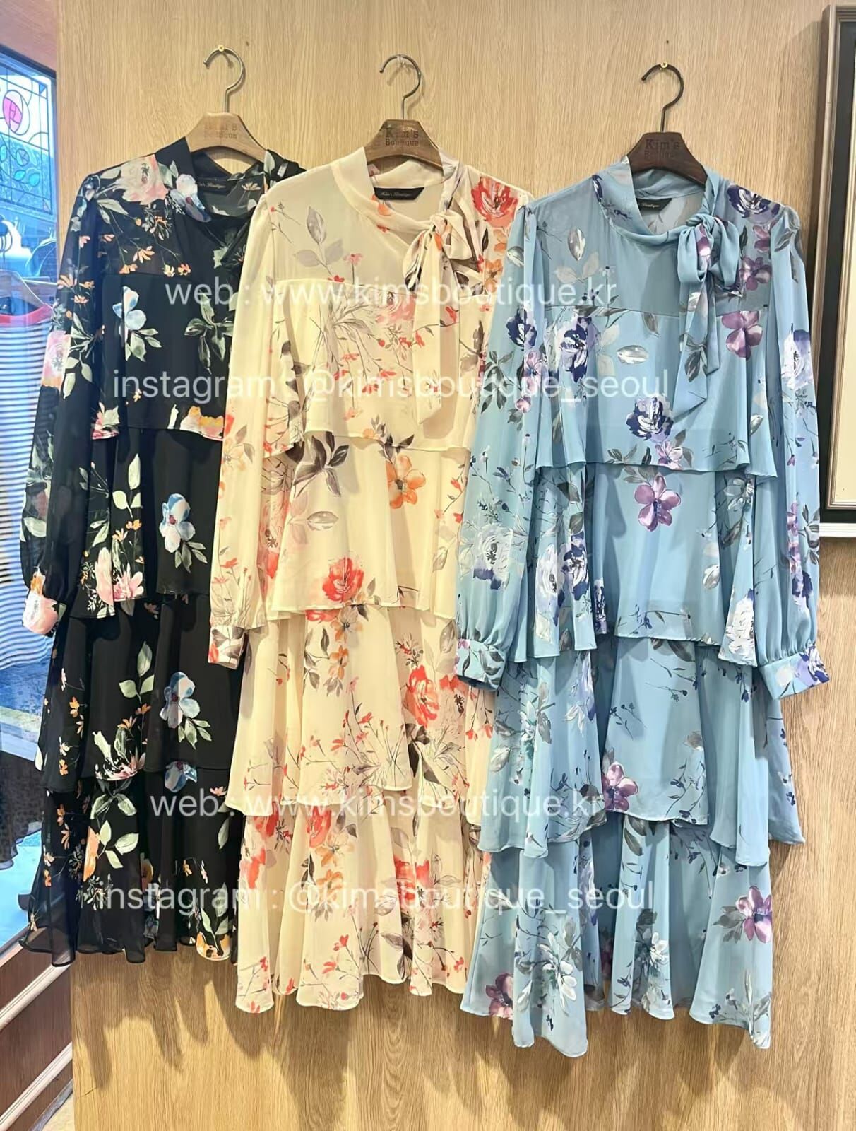 KM5223 古典印花蛋糕連衣裙