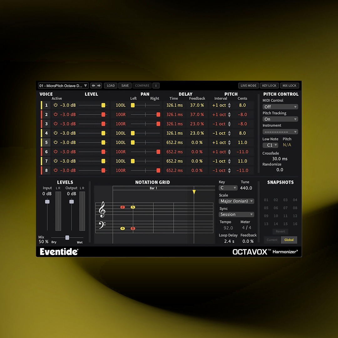 Eventide Octavox｜專業級多聲部和聲移調效果器插件