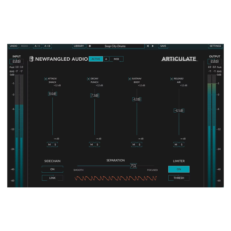 Newfangled Audio Articulate｜智能多頻段瞬態整形插件