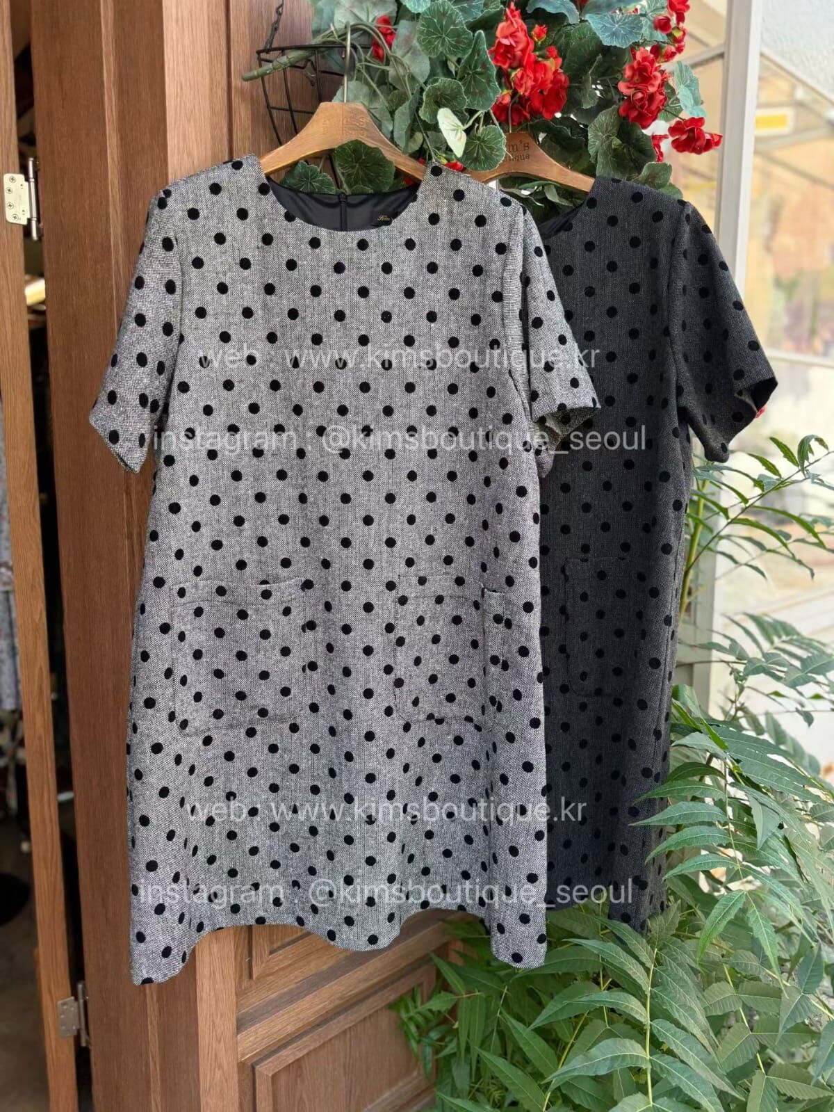 KM5229 可愛點點簡約連身裙