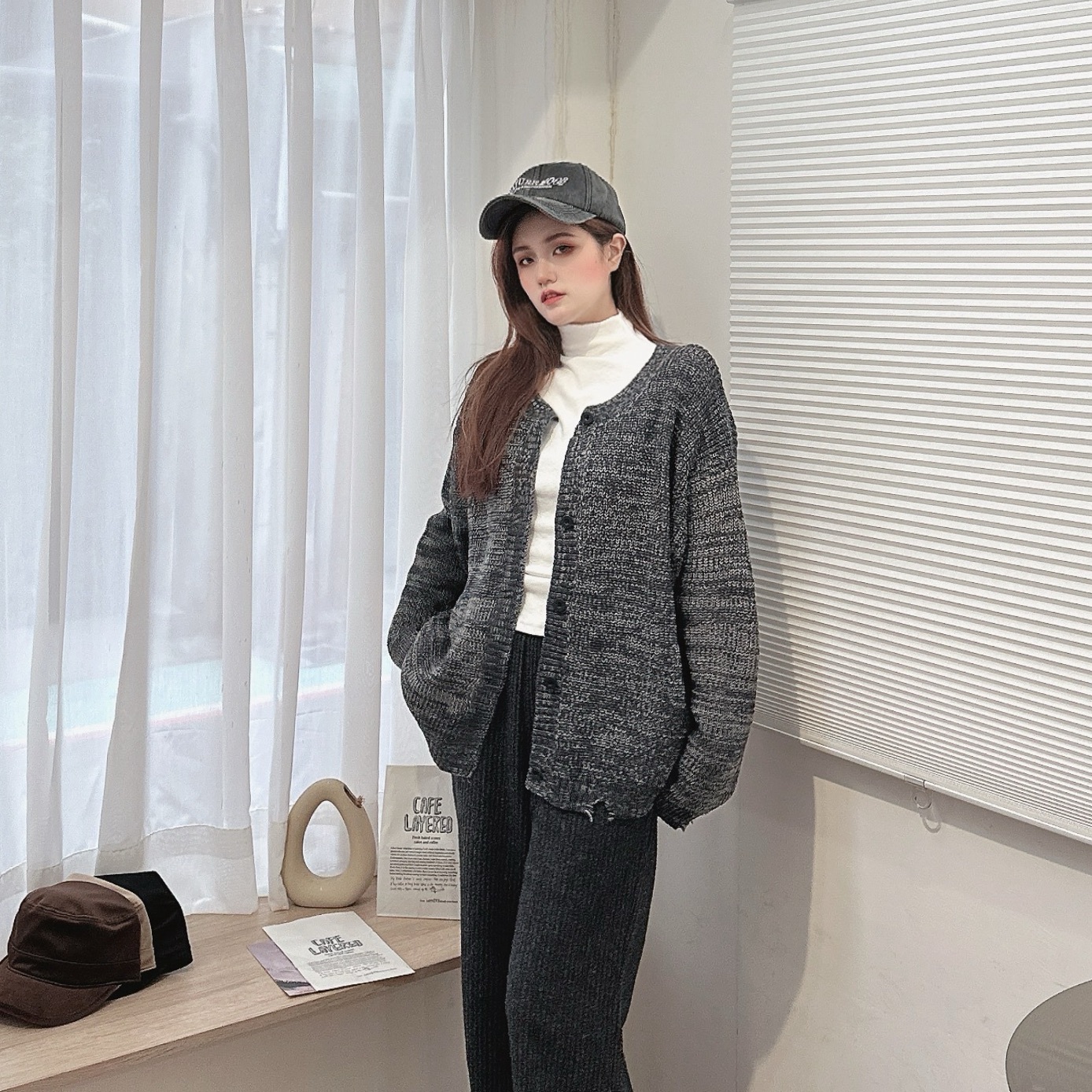 混織破損毛衣外套