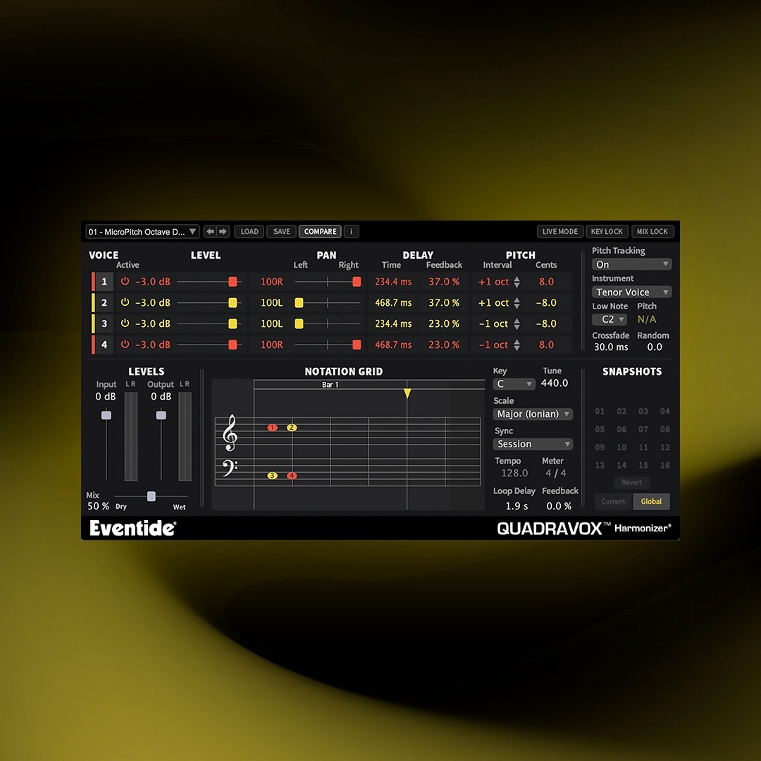 Eventide Quadravox｜智慧和聲與延遲效果器插件