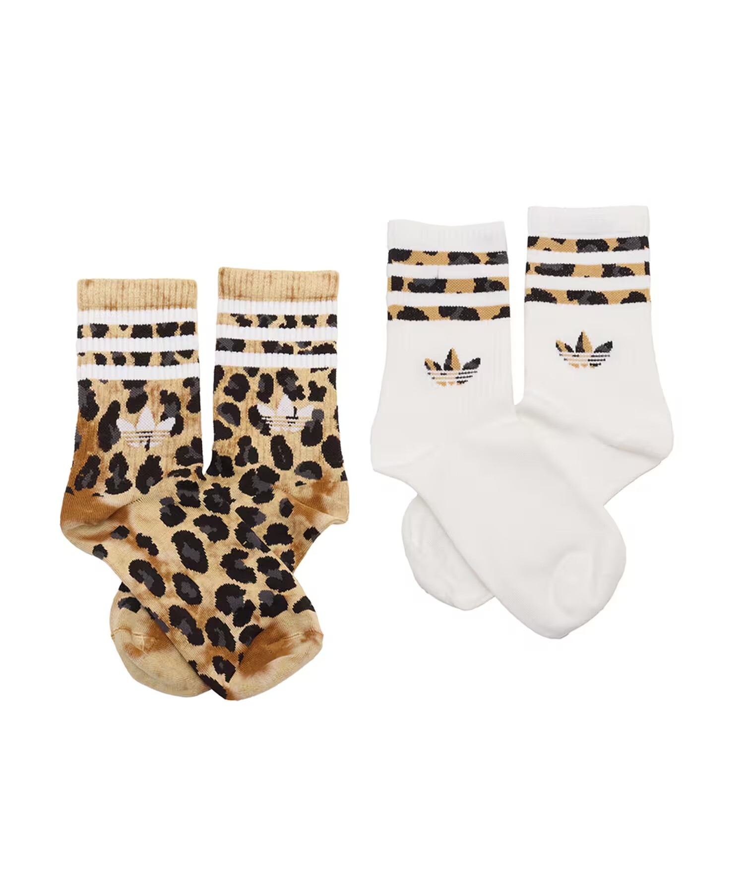 【預購】Adidas Originals 3-Stripes 反轉 豹紋 長襪 中筒襪 兩雙一組 JV7855