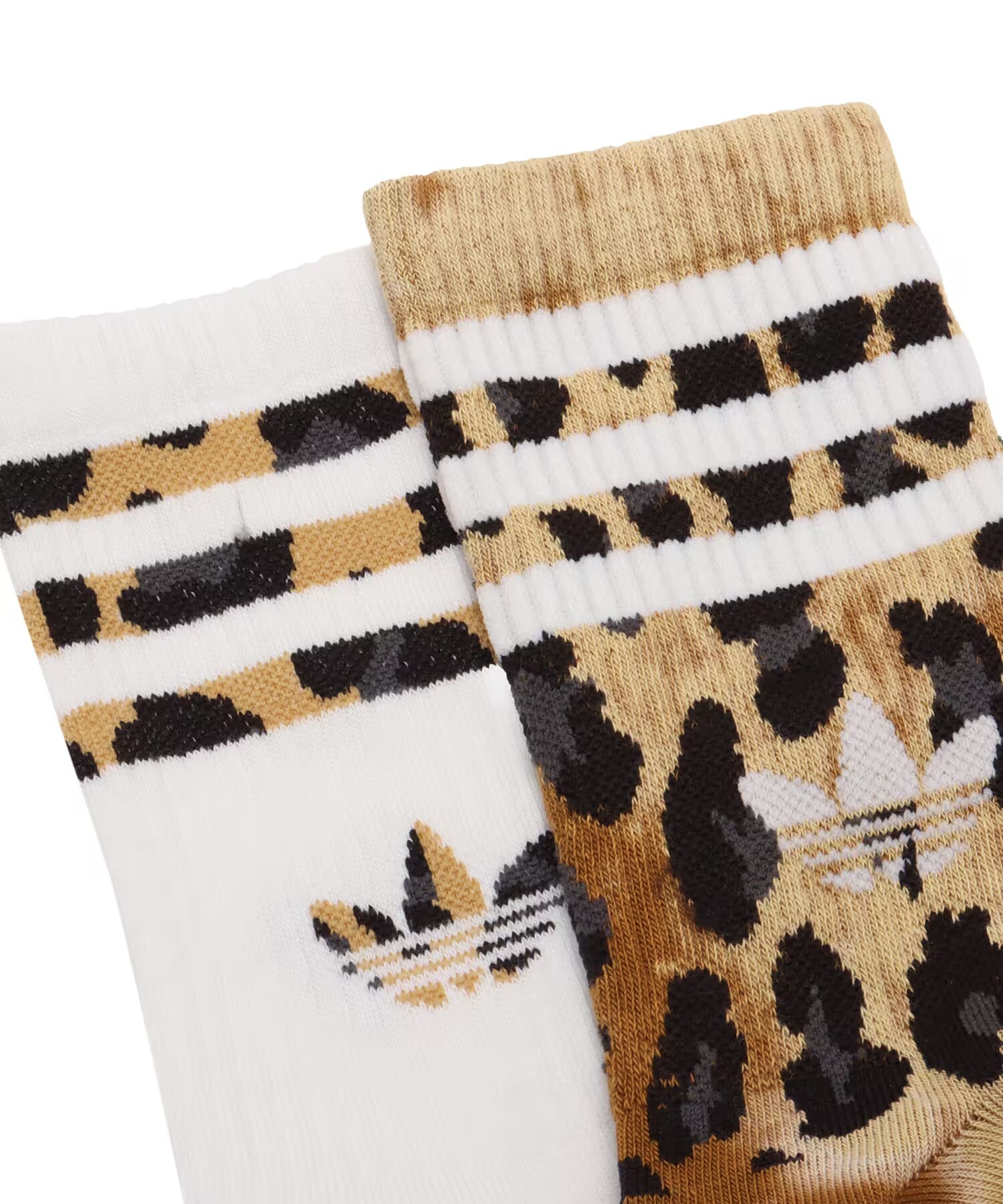 【預購】Adidas Originals 3-Stripes 反轉 豹紋 長襪 中筒襪 兩雙一組 JV7855