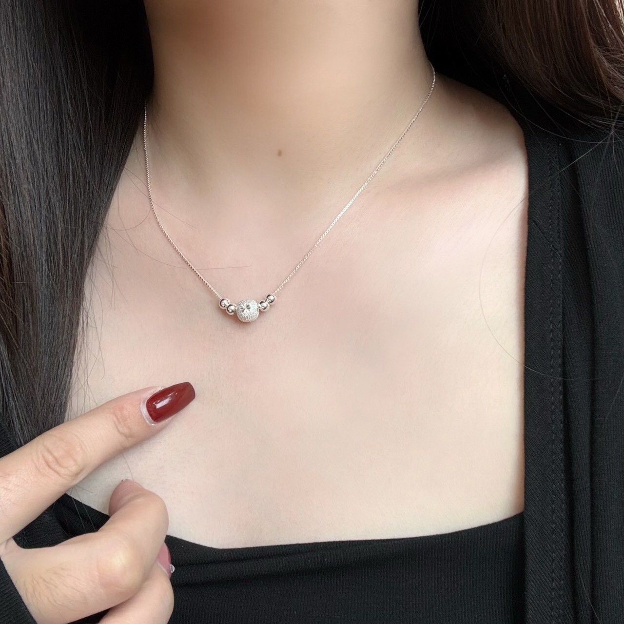 時來運轉|滿天星轉運珠足銀項鍊