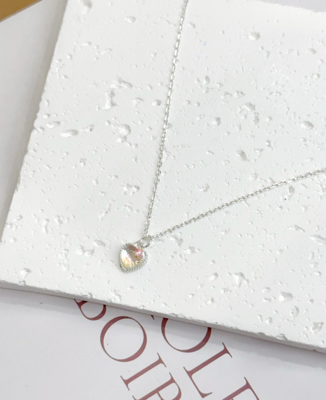 琉璃愛心純銀項鍊