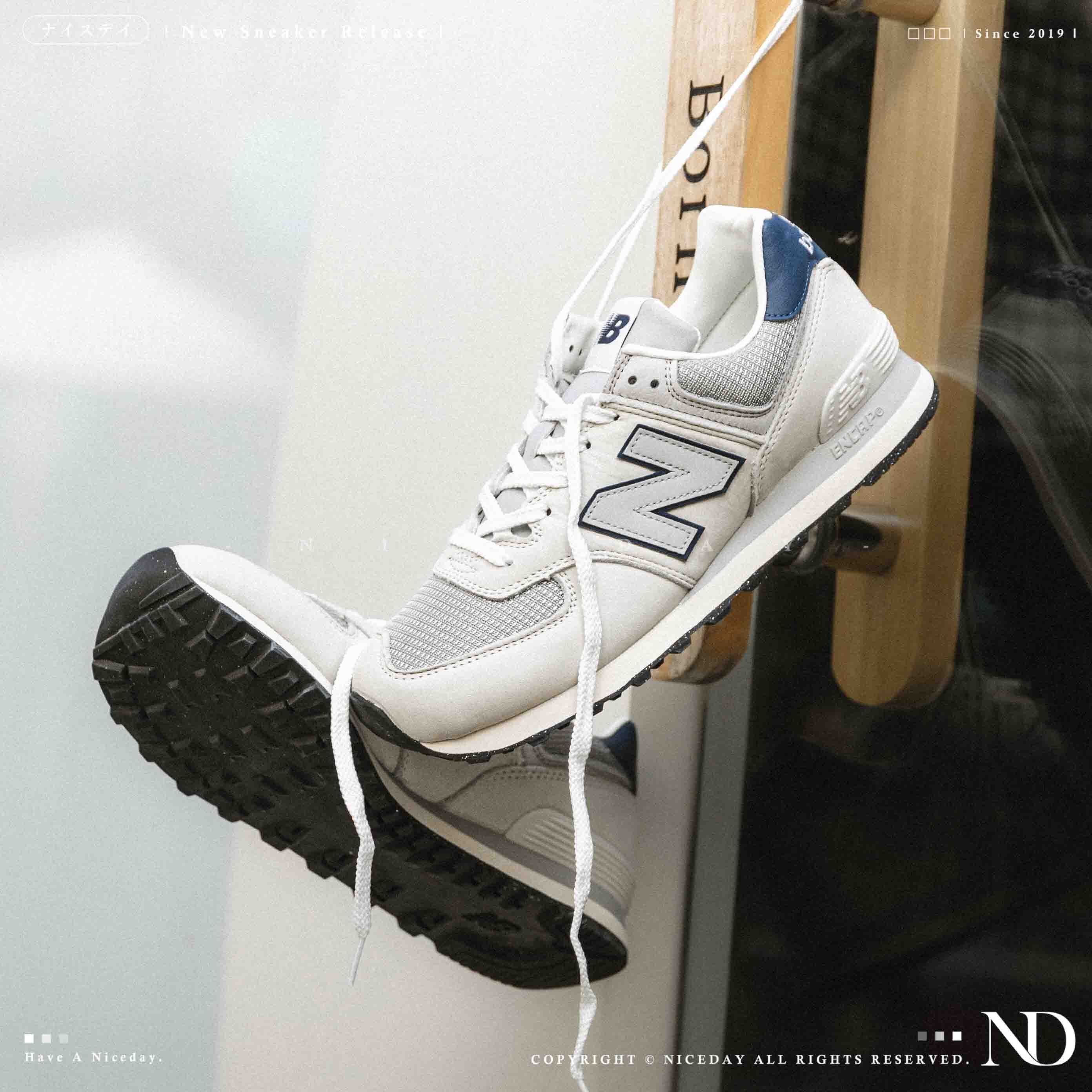 NICEDAY 現貨 New Balance 574 海軍藍白 奶油白 藍 淺藍 日系 復古 U574SRR