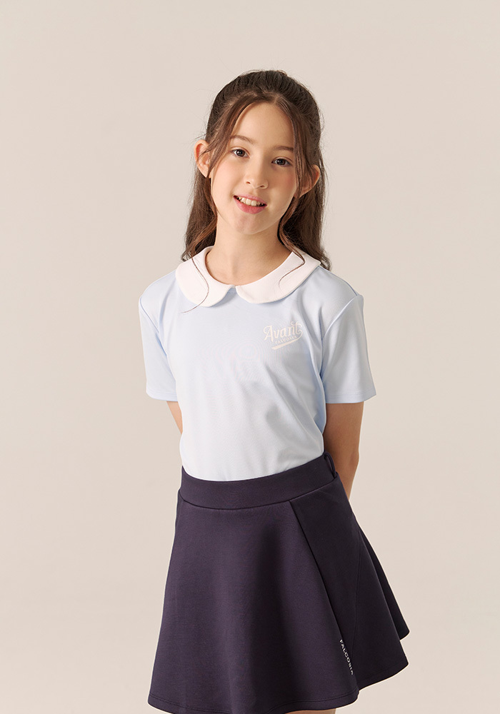 Avant Falcosia  花瓣領上衣-淺水藍