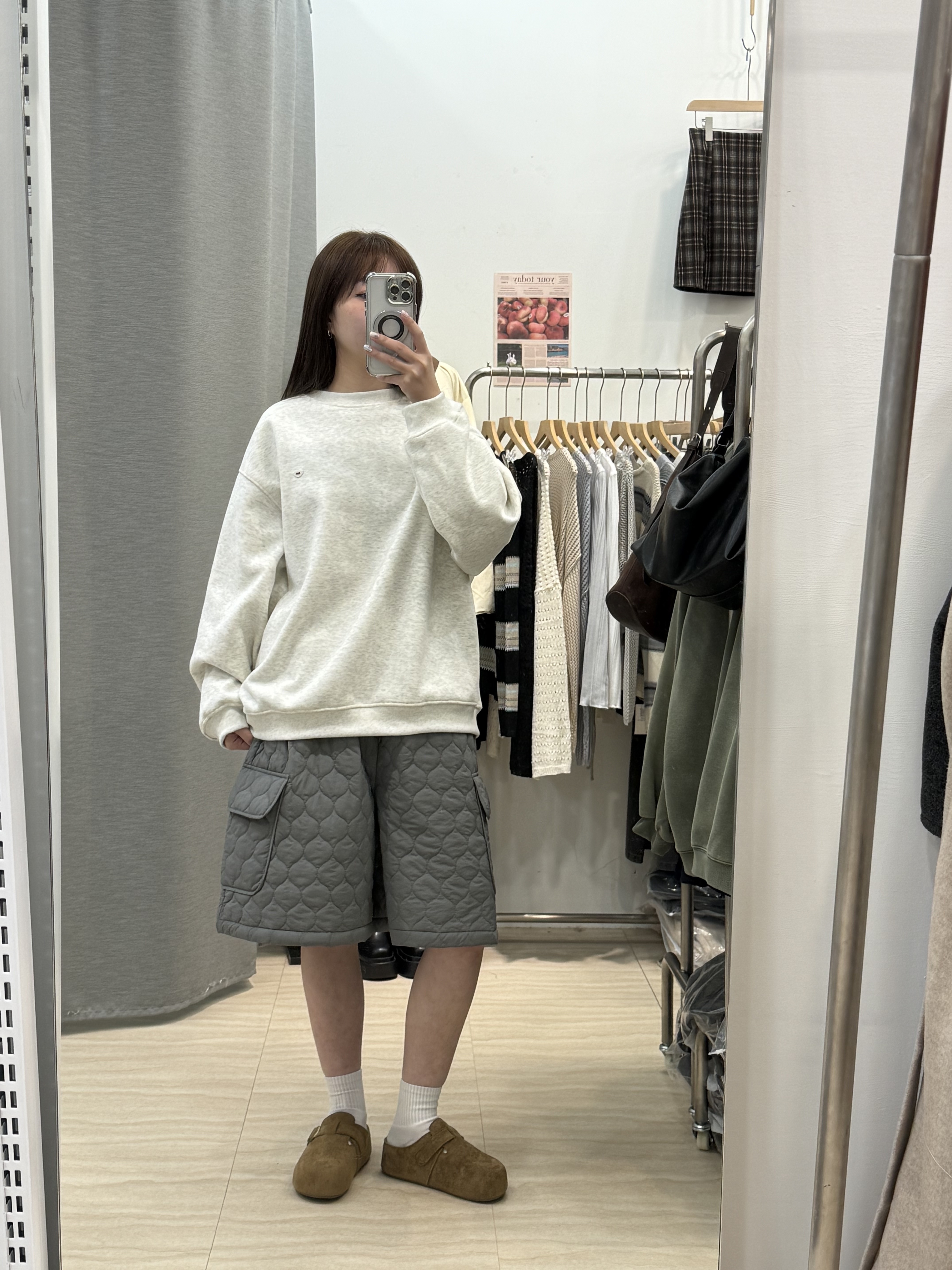 愛心小釦刷絨大學Ｔ