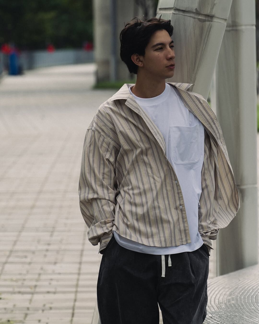 idealism｜ID25042– Cuban L-Shirt (Sand/Green)