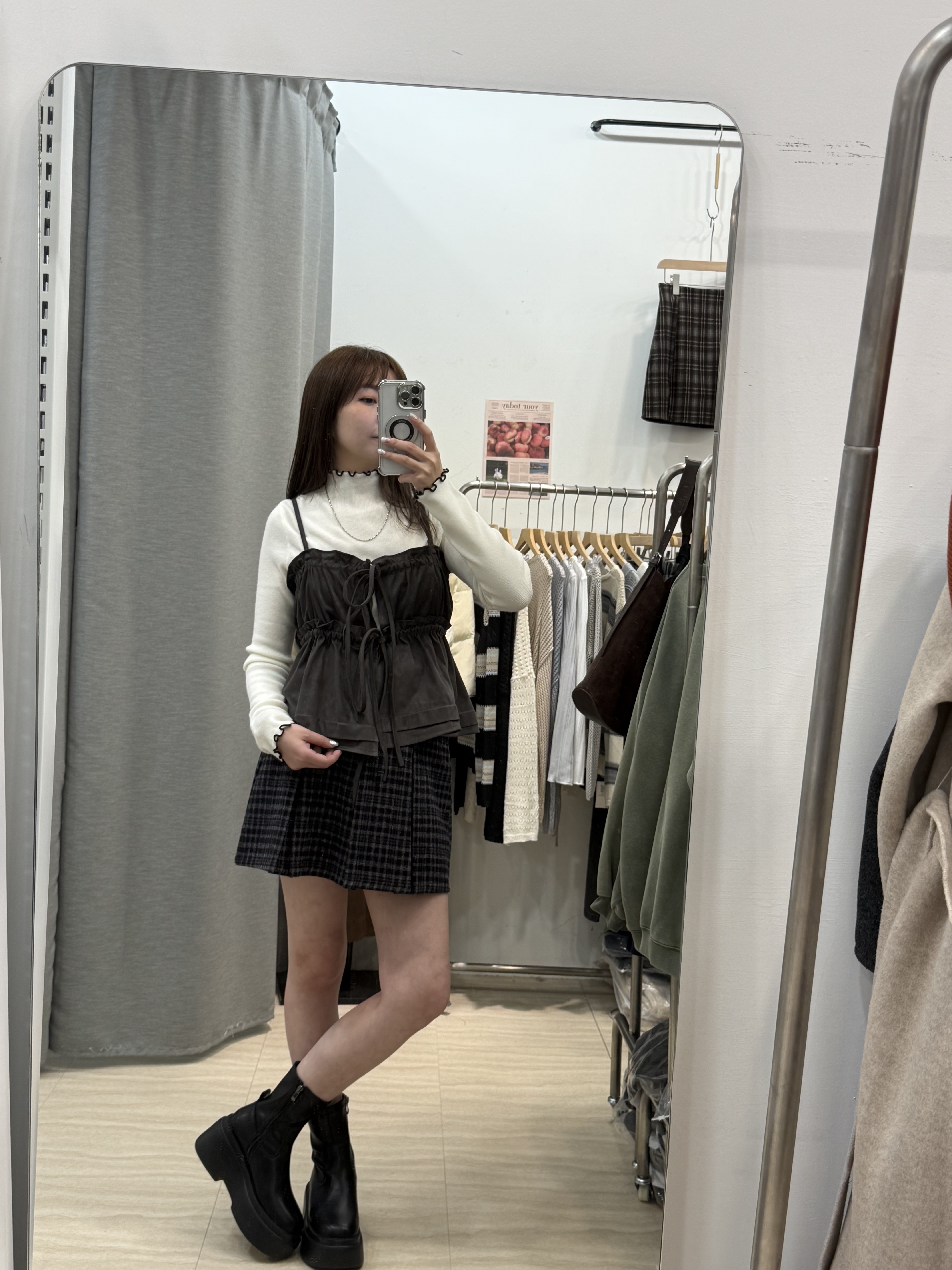 撞色捲邊針織厚磅打底