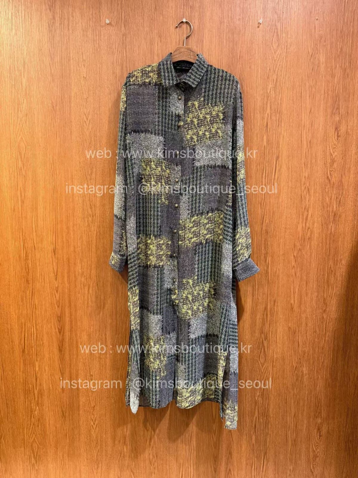 KM5238 街頭拼接襯衫式連衣裙