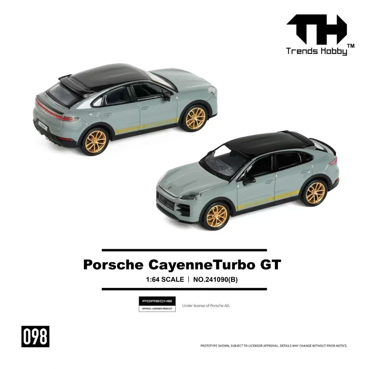 PO-$90 * TRENCE HOBBY * 1:64 PORSCHE CAYENNE TURBO GT CEMENT GREY