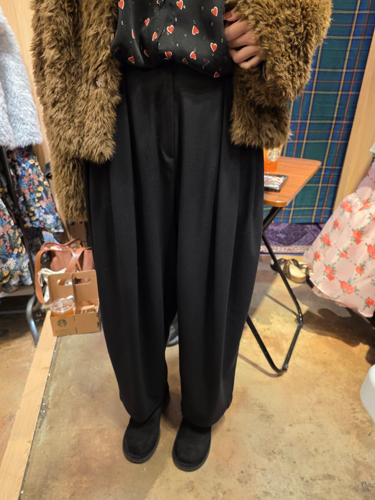 KM5244 高腰壓摺闊腿氣球褲