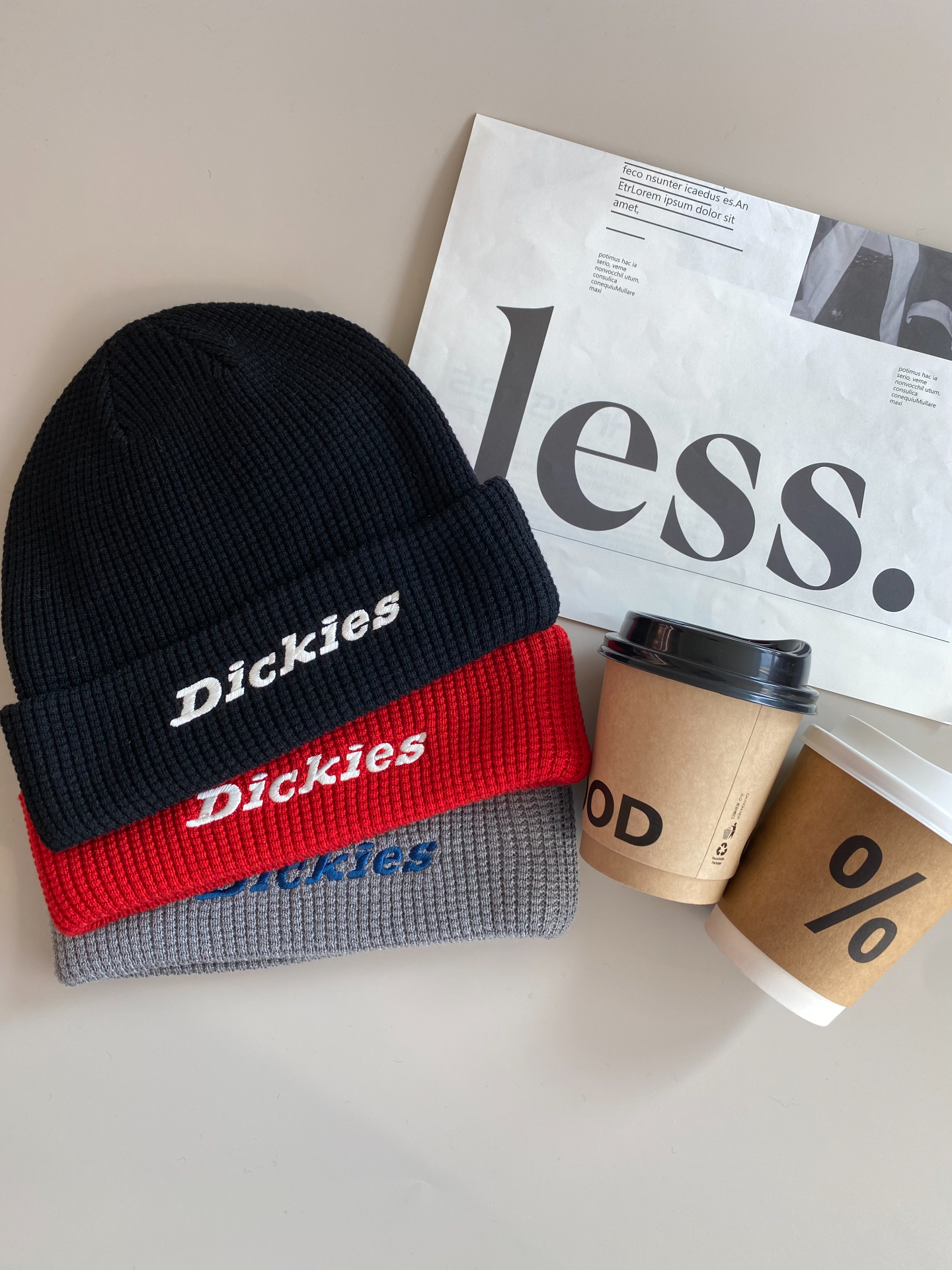 代購-<1000元左右交換禮物>Dickies 保暖護耳 華夫格 美式毛帽 3色