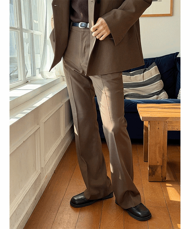 MAXON 雙排扣大劍領西裝外套 修身靴型西裝褲 成套西裝