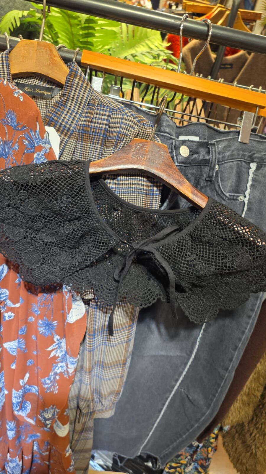 KM5258 黑色蕾絲娃娃假領