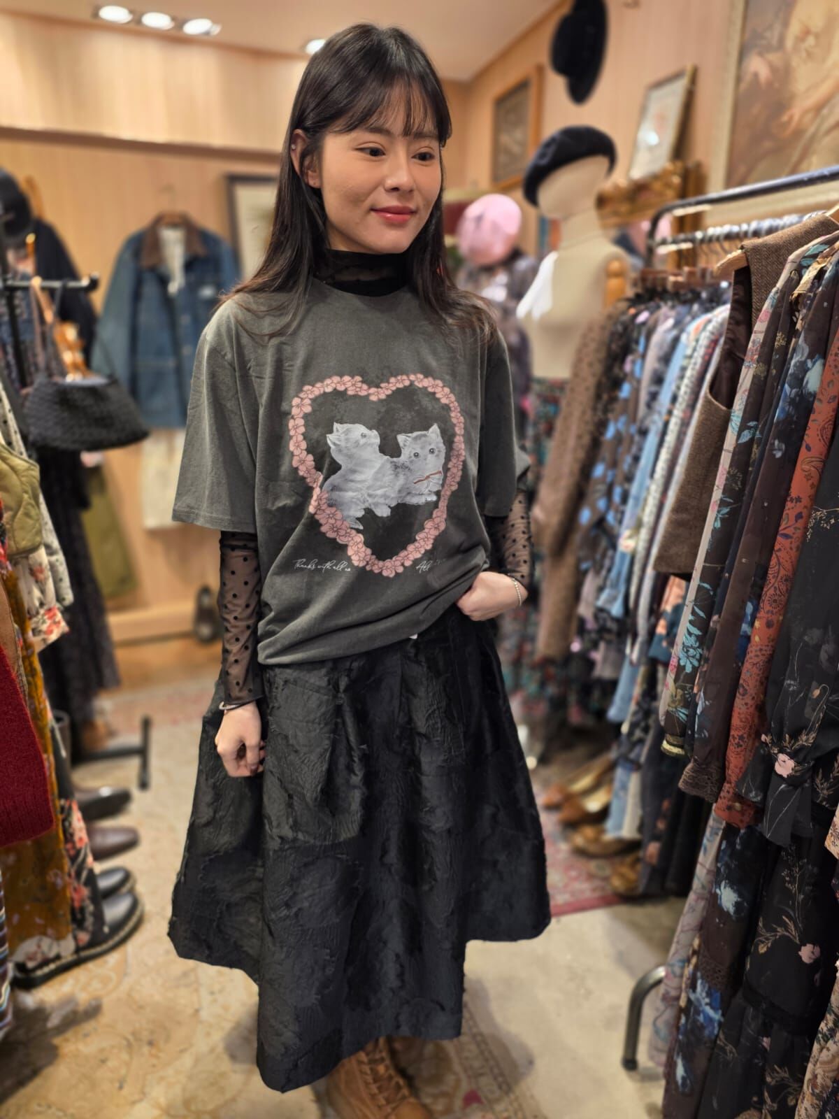 KM5264 愛心貓咪Tee