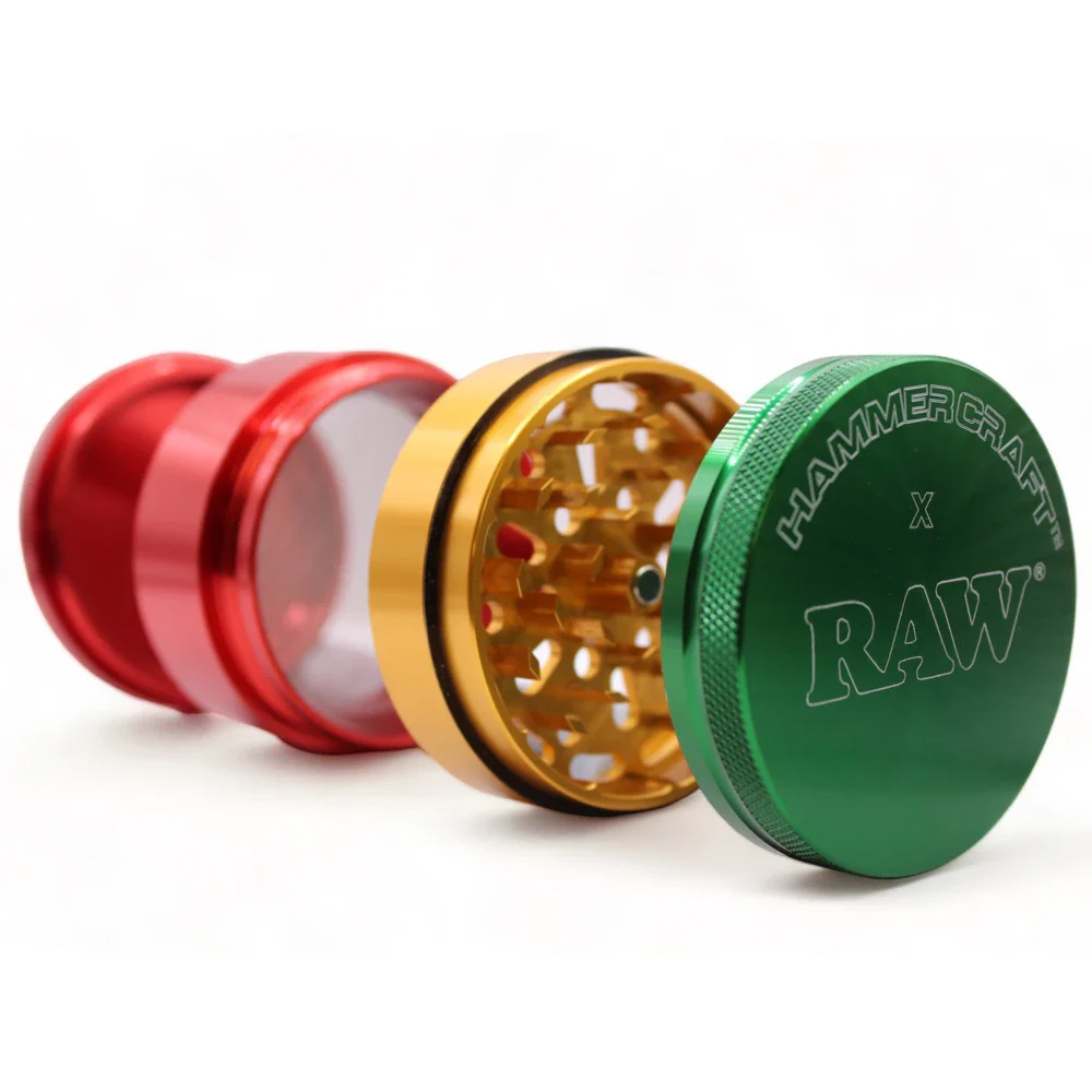 🇪🇸RAW x Hammercraft - 50mm 4 pieces Jamaican Aluminum Grinder 牙買加鋁製研磨器