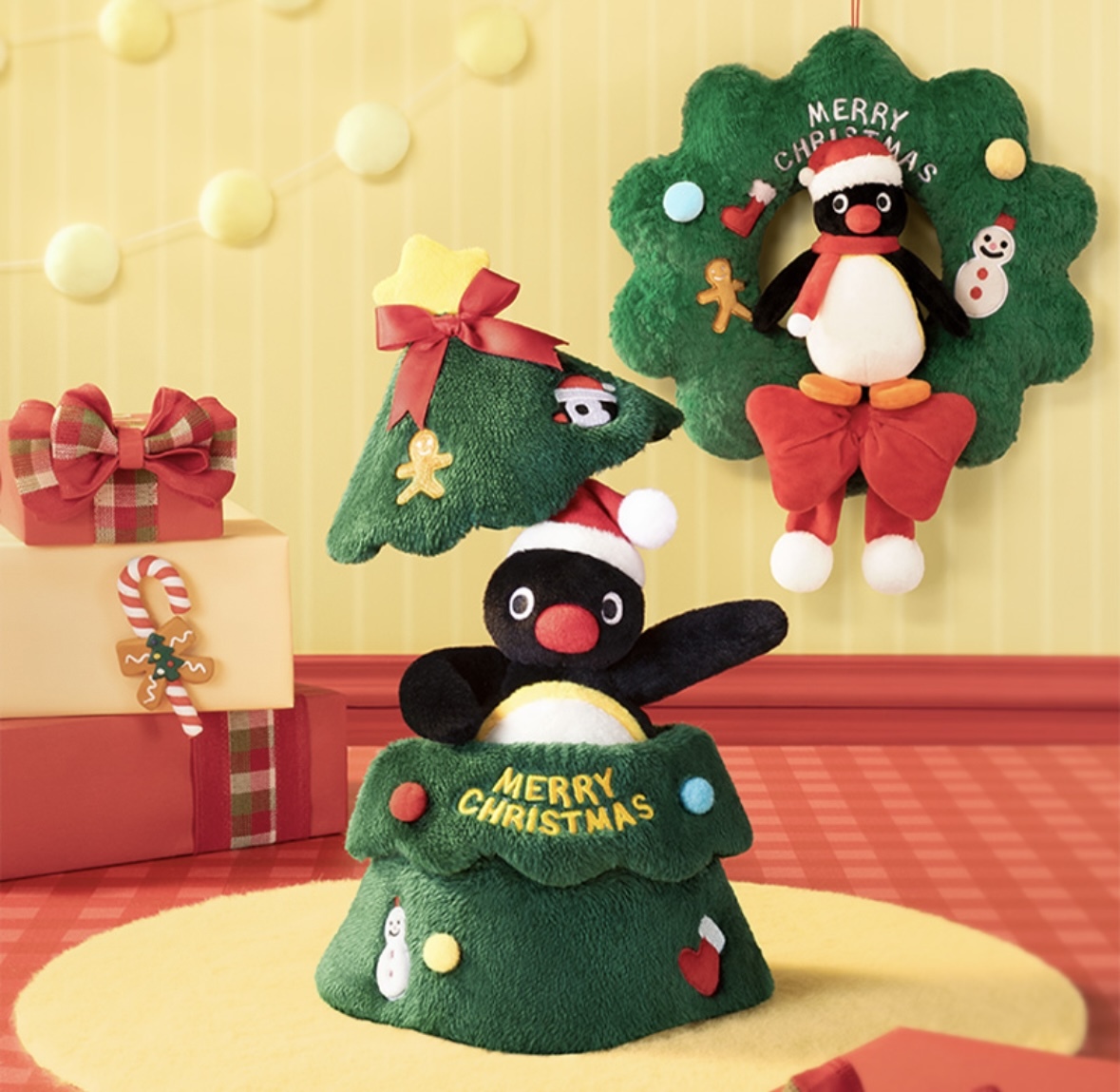 代購-<1000元左右交換禮物>正版授權 Pingu聯名款聖誕樹公仔