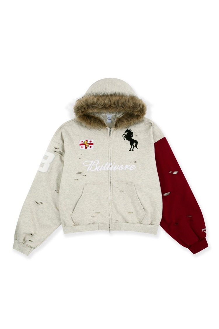 Protocol Index｜Buttivore Fur Lining Zip Hoodie (Oatmeal