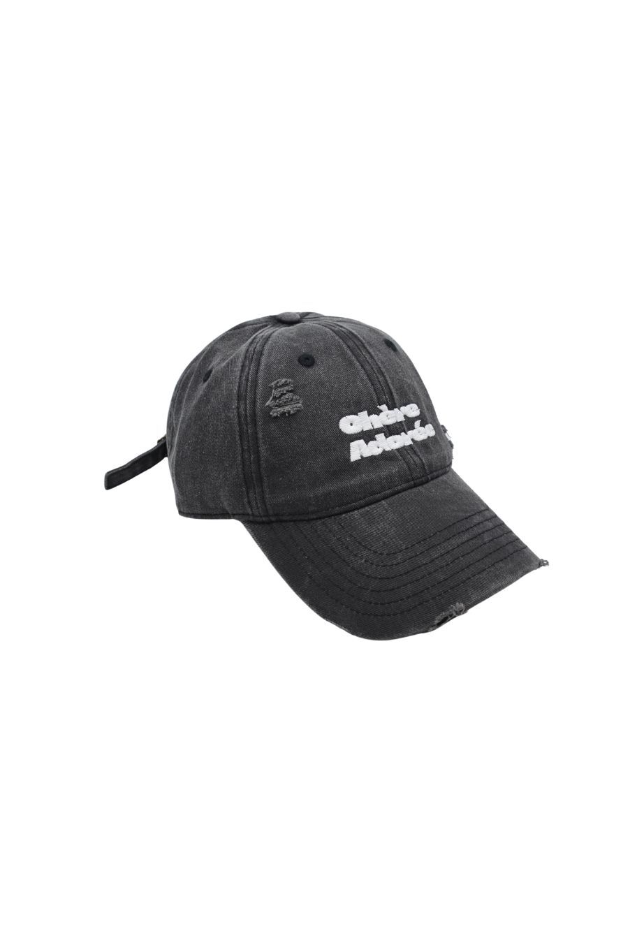 洗破刺繡帽－水洗黑