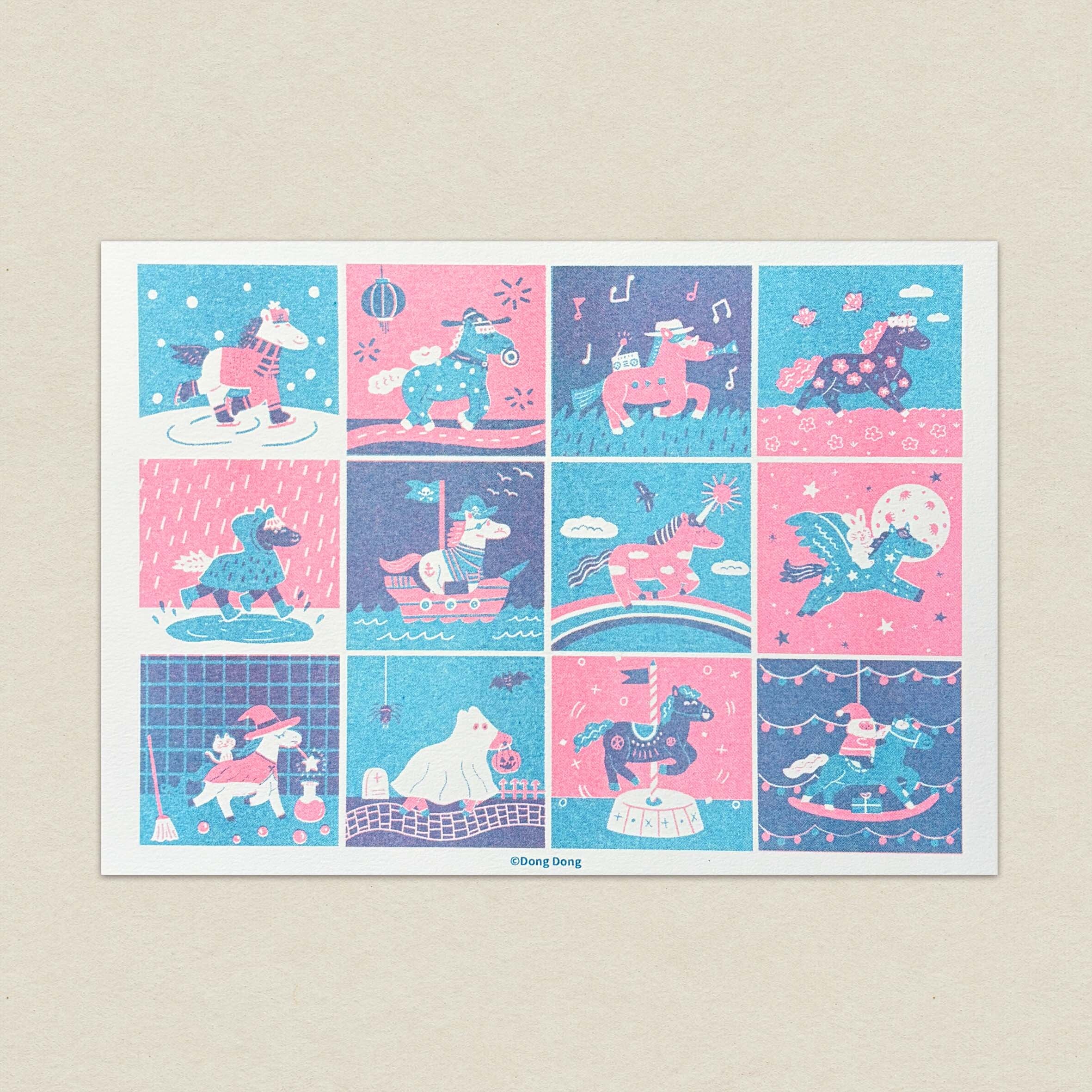 【A5明信片】The Horse Hop/孔版印刷明信片