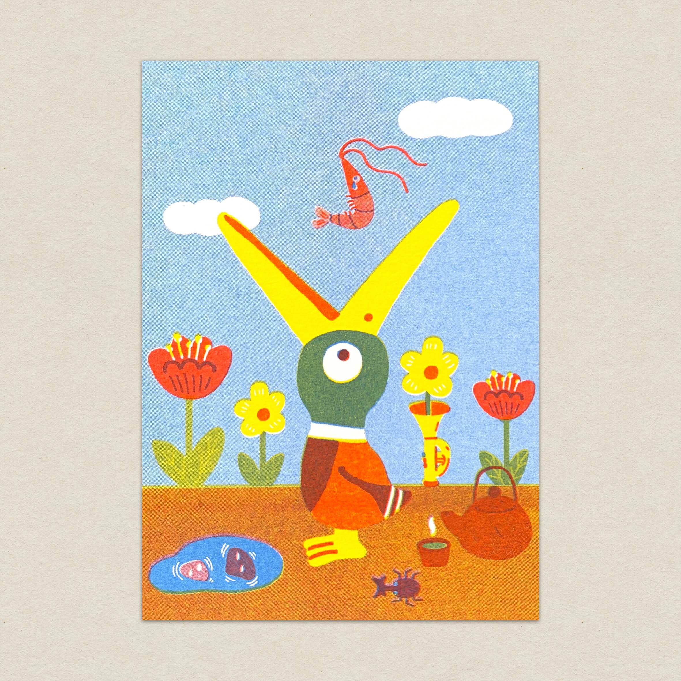 鴨子的「ㄚ」/孔版印刷明信片