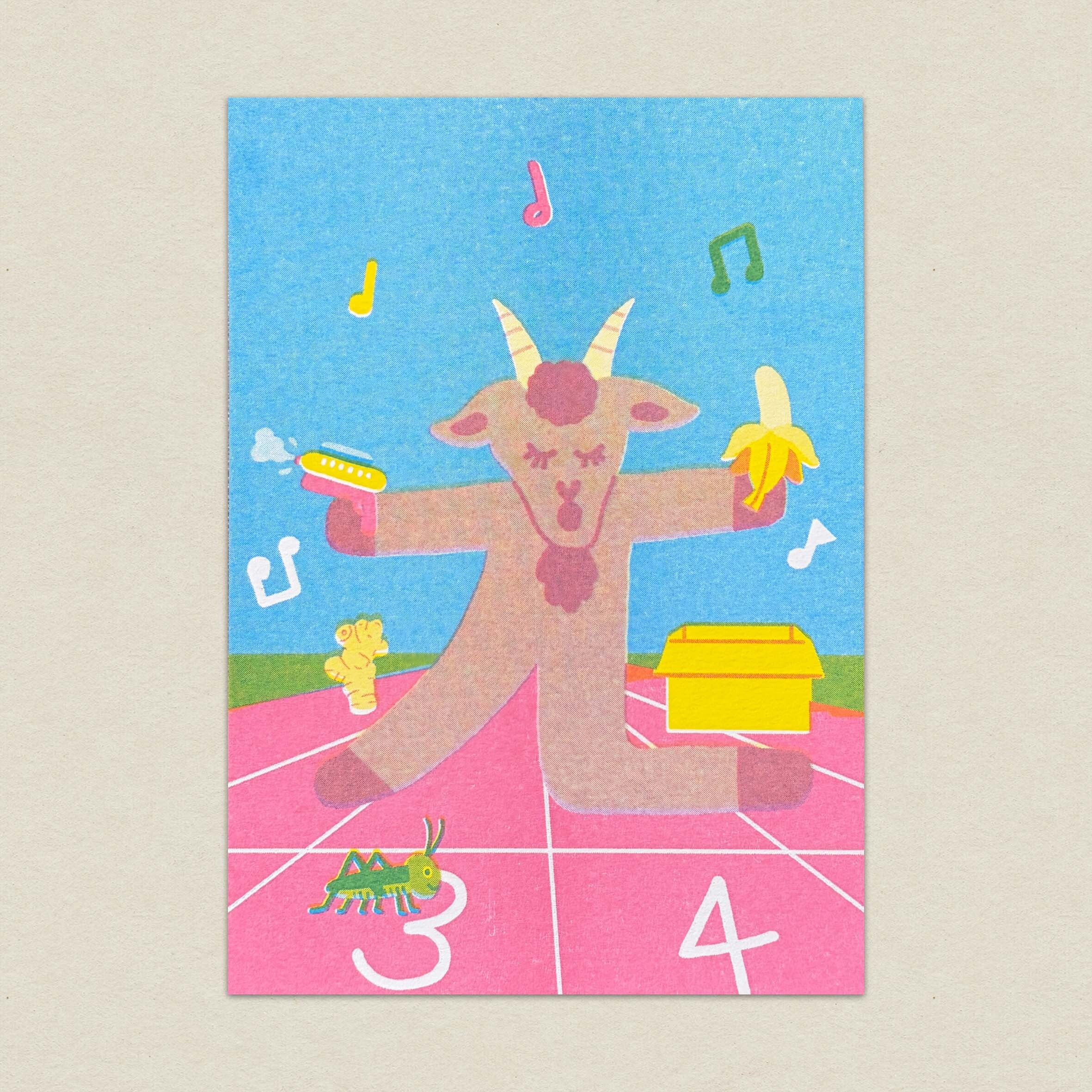 山羊的「ㄤ」/孔版印刷明信片