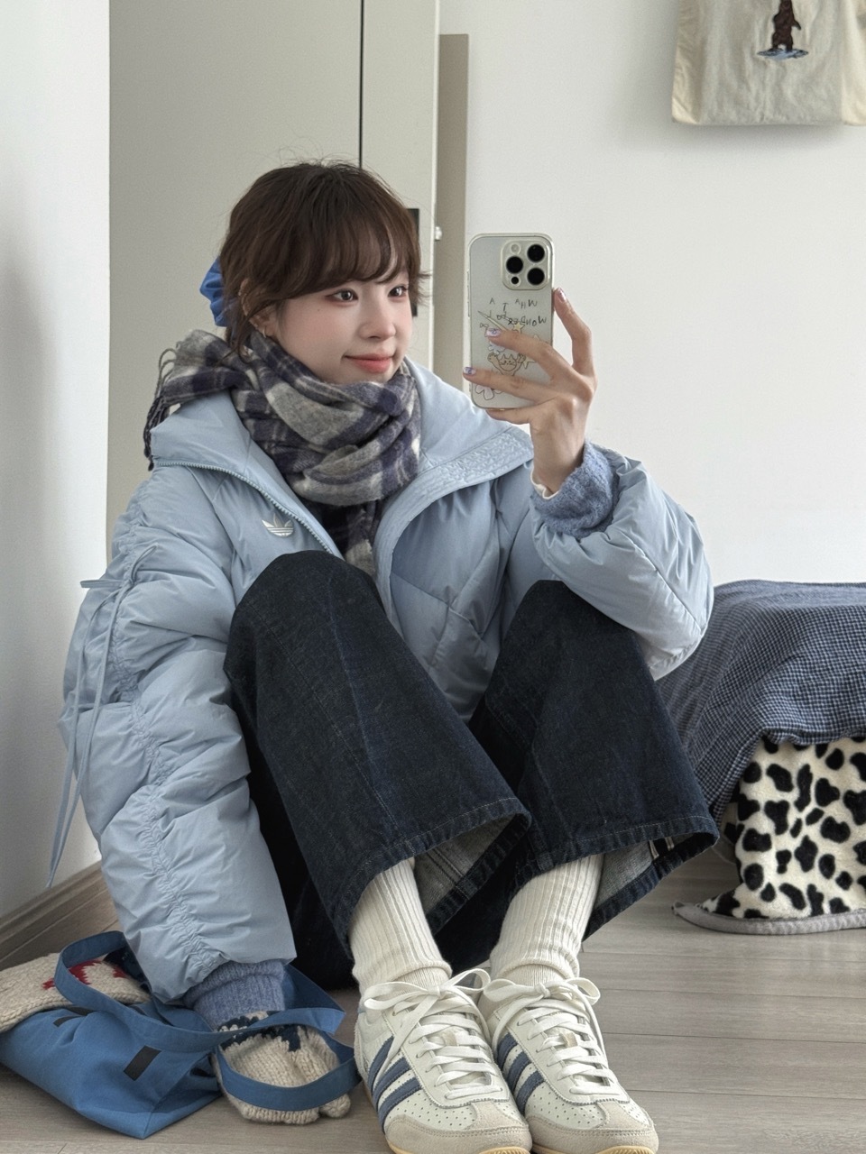 ADIDAS ORIGINALS 蝴蝶結 綁帶 鴨絨 菱格紋 短版 羽絨外套 保暖 女款 奶油白 KC2611 淺藍 KC2612 檸檬黃 KC2613 / 預購