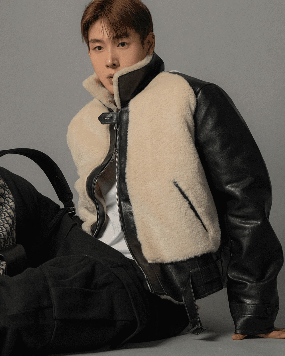 羊羔毛皮革野馬外套