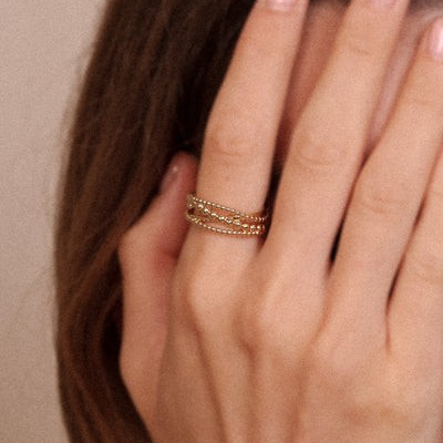 1WK0708-327 WAEKURA Ring Bertille Gold #WK-RFT1103 (A-LX-E)