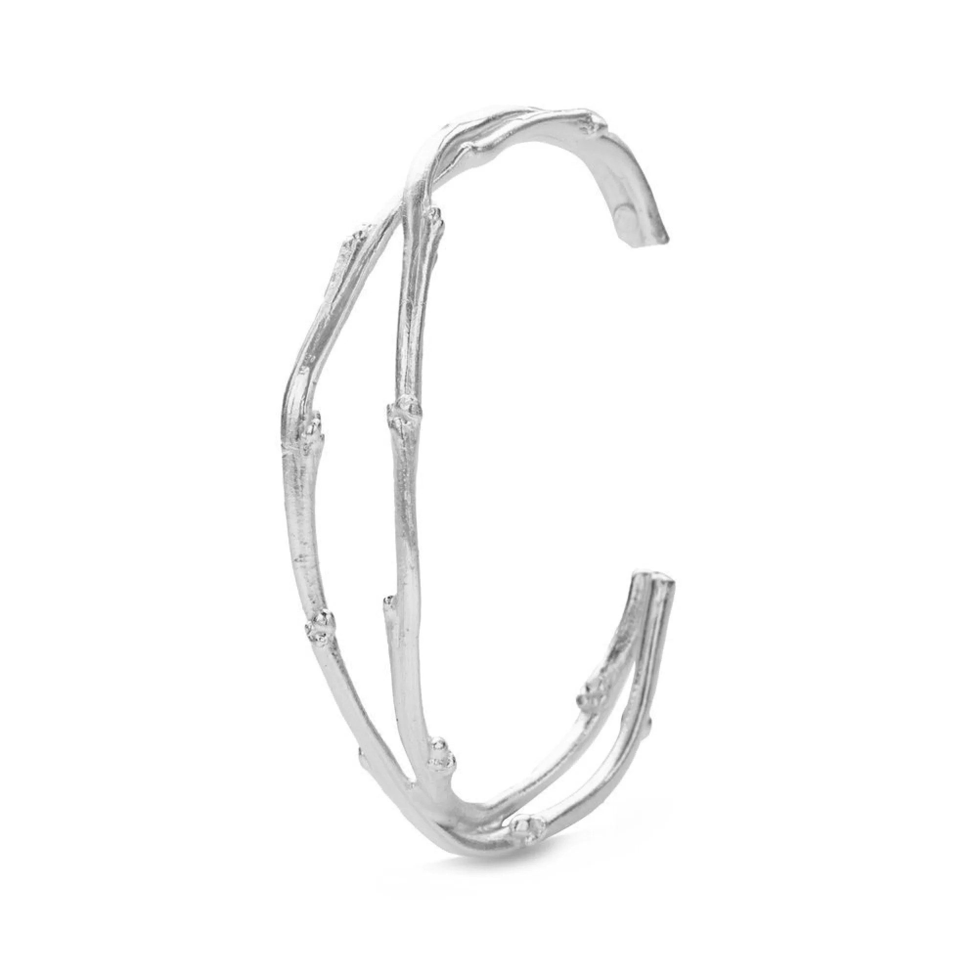 1TA1120-366 THALLO Erato Bracelet Geometric With Two Branches Cuff Sterling Silver #s266b (A-LX-E)