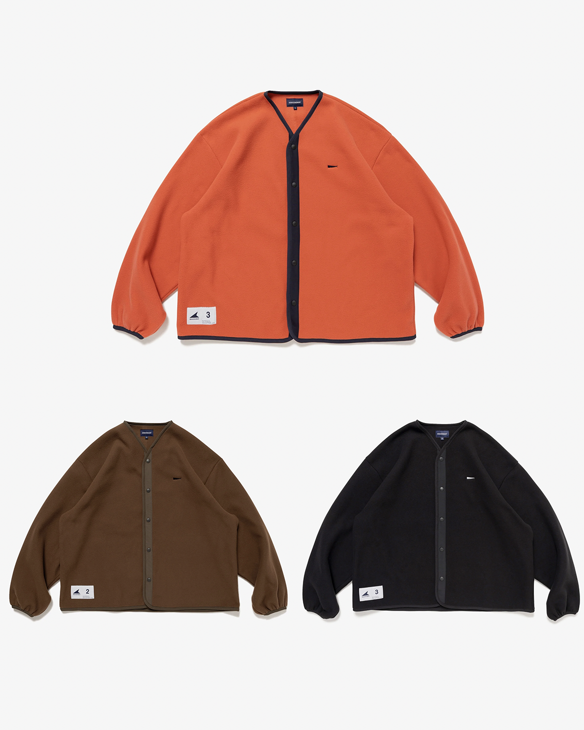 [Instock] DESCENDANT FW25 KNOT FLEECE CARDIGAN | (BLACK / BROWN / ORANGE)