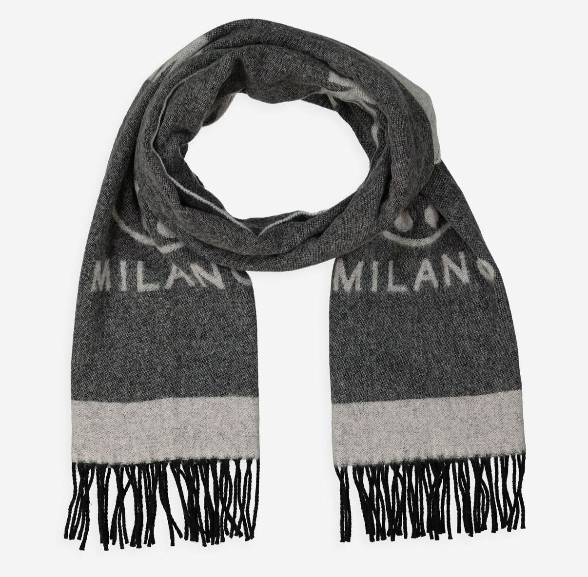 英國代購 (獨立訂單)-MOSCHINO Grey Tonal Logo&nbsp;Scarf