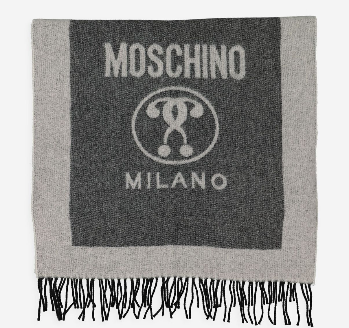 英國代購 (獨立訂單)-MOSCHINO Grey Tonal Logo&nbsp;Scarf