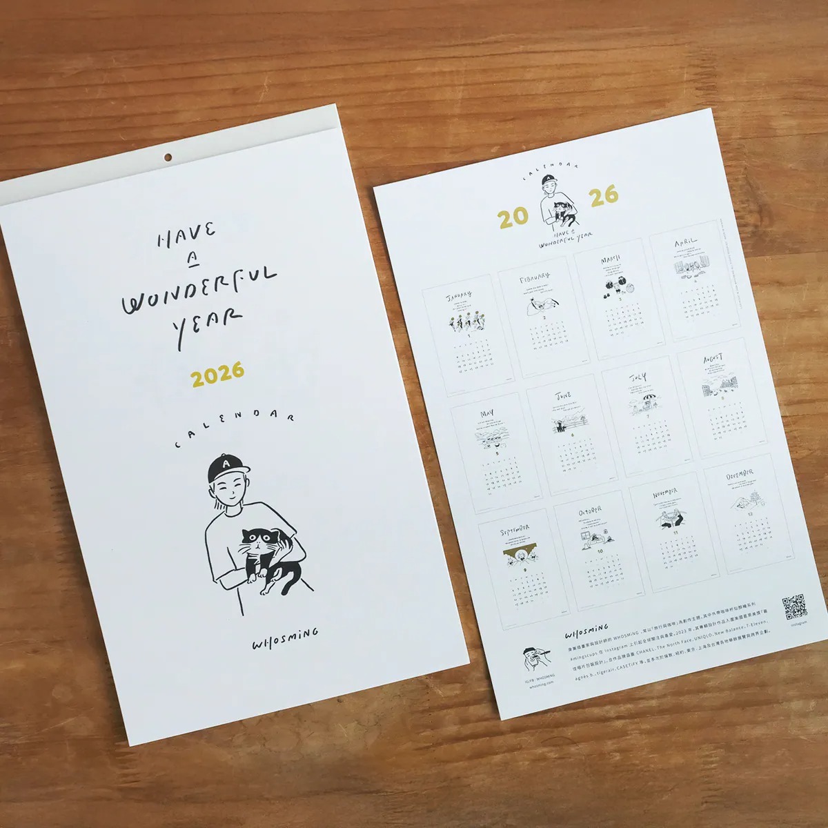 WHOSMiNG 2026月曆 「HAVE A WONDERFUL YEAR」