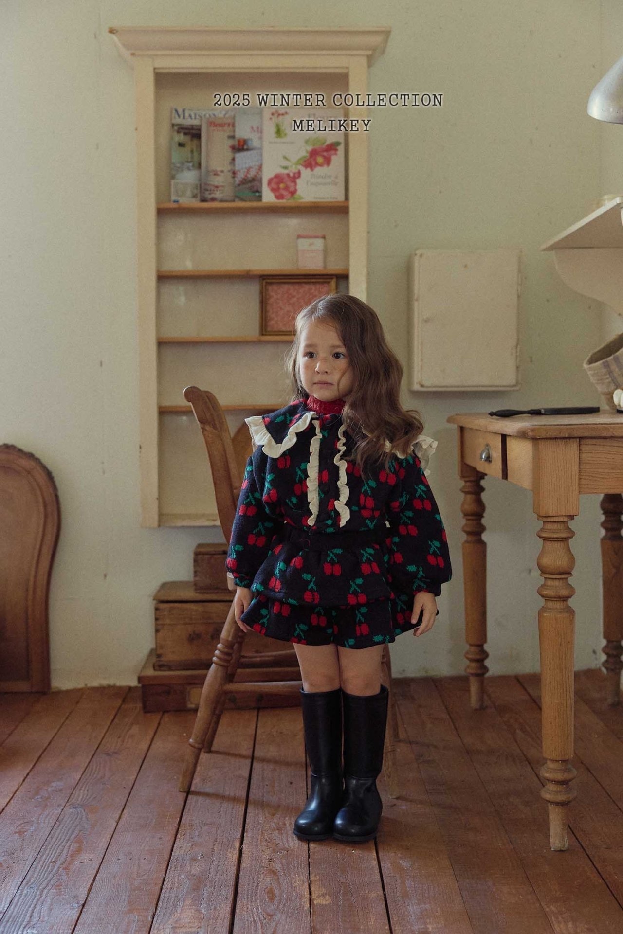 Melikey Cherry Frill Cardigan