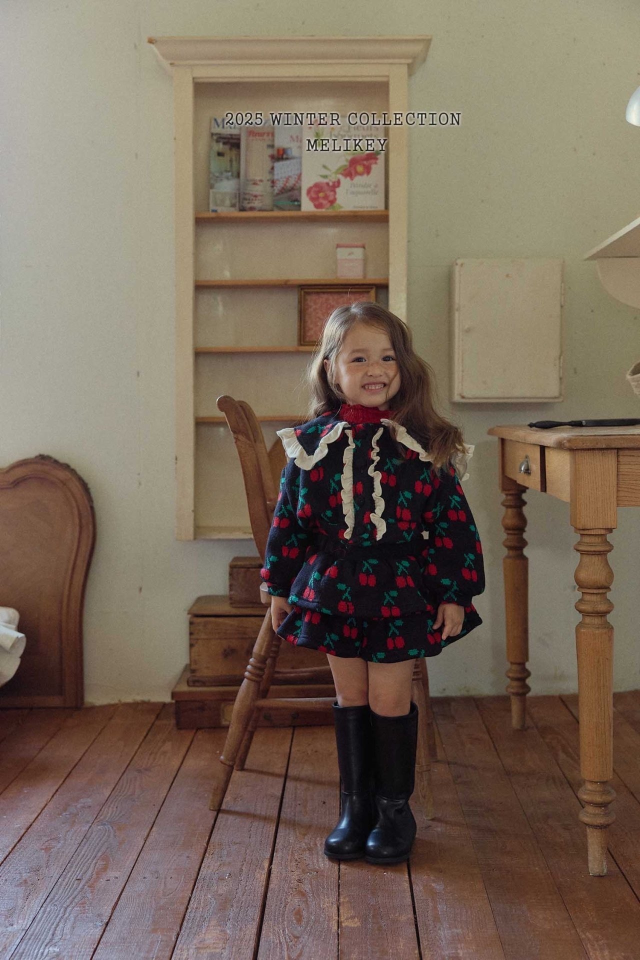 Melikey Cherry Frill Cardigan