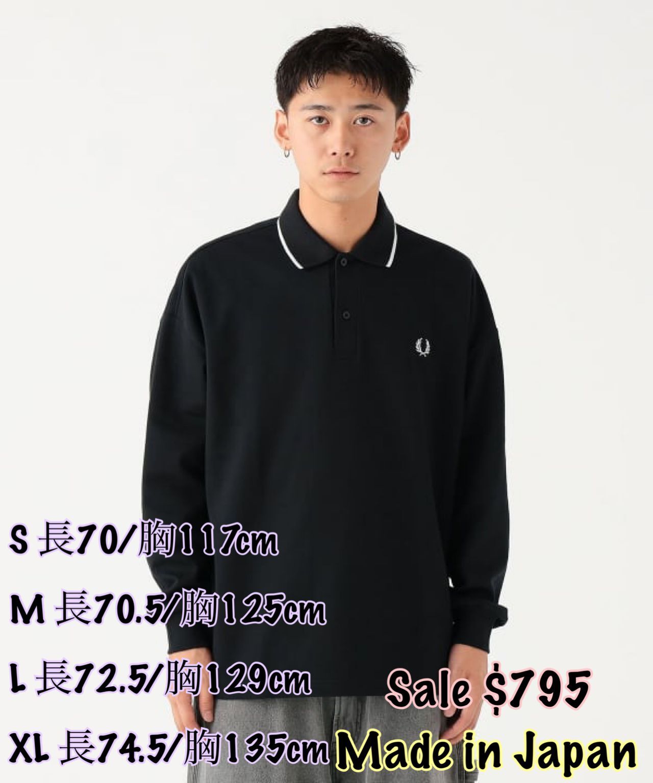 22/11 Beams x Fred Perry 日本製長袖Polo shirt /2 色