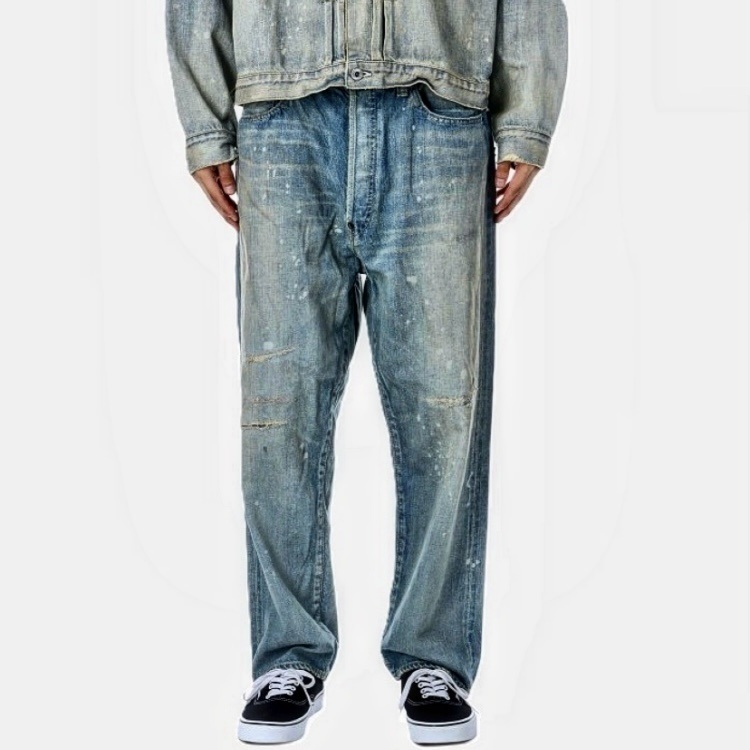 RE-STOCK: A.PRESSE 2025 No.37 WASHED WIDE DENIM PANTS (25AAP-04-40) - BLEACH PRE ORDER ITEM (預訂中)