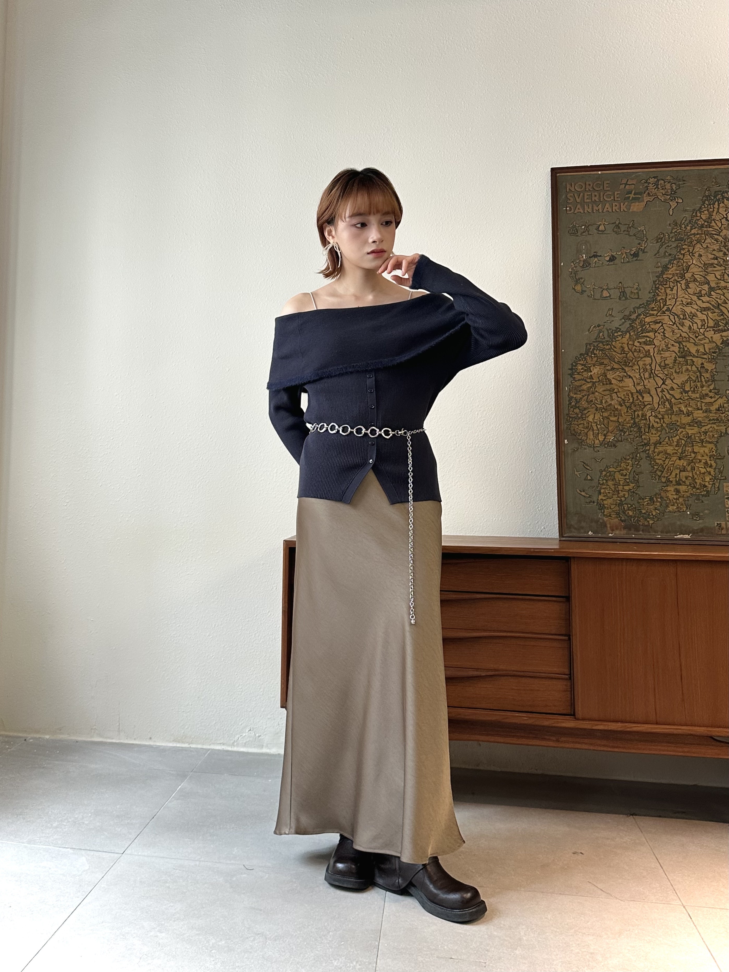 溫柔風～柔絲緞魚尾裙 - SK53854