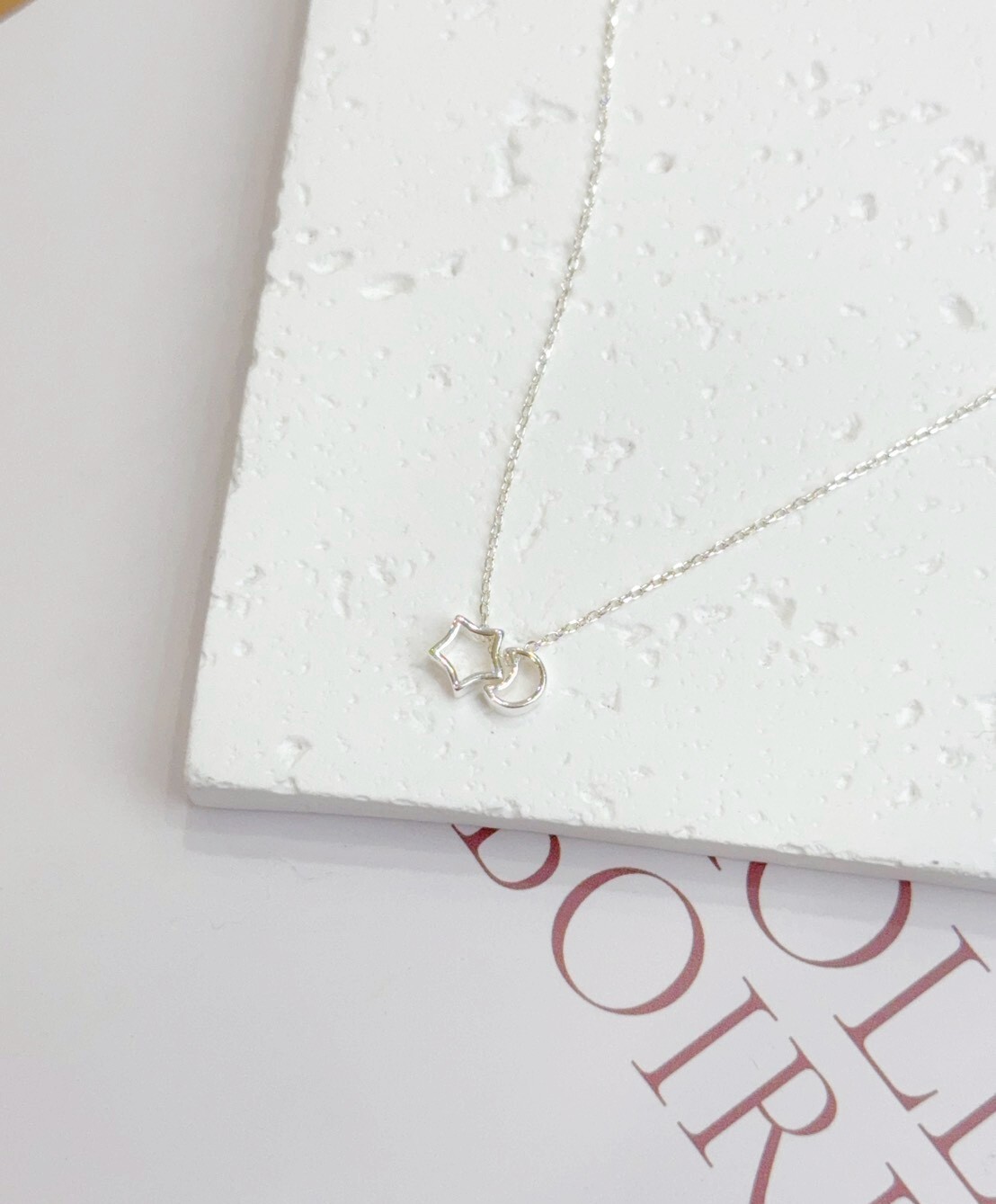 星月簍空純銀項鍊