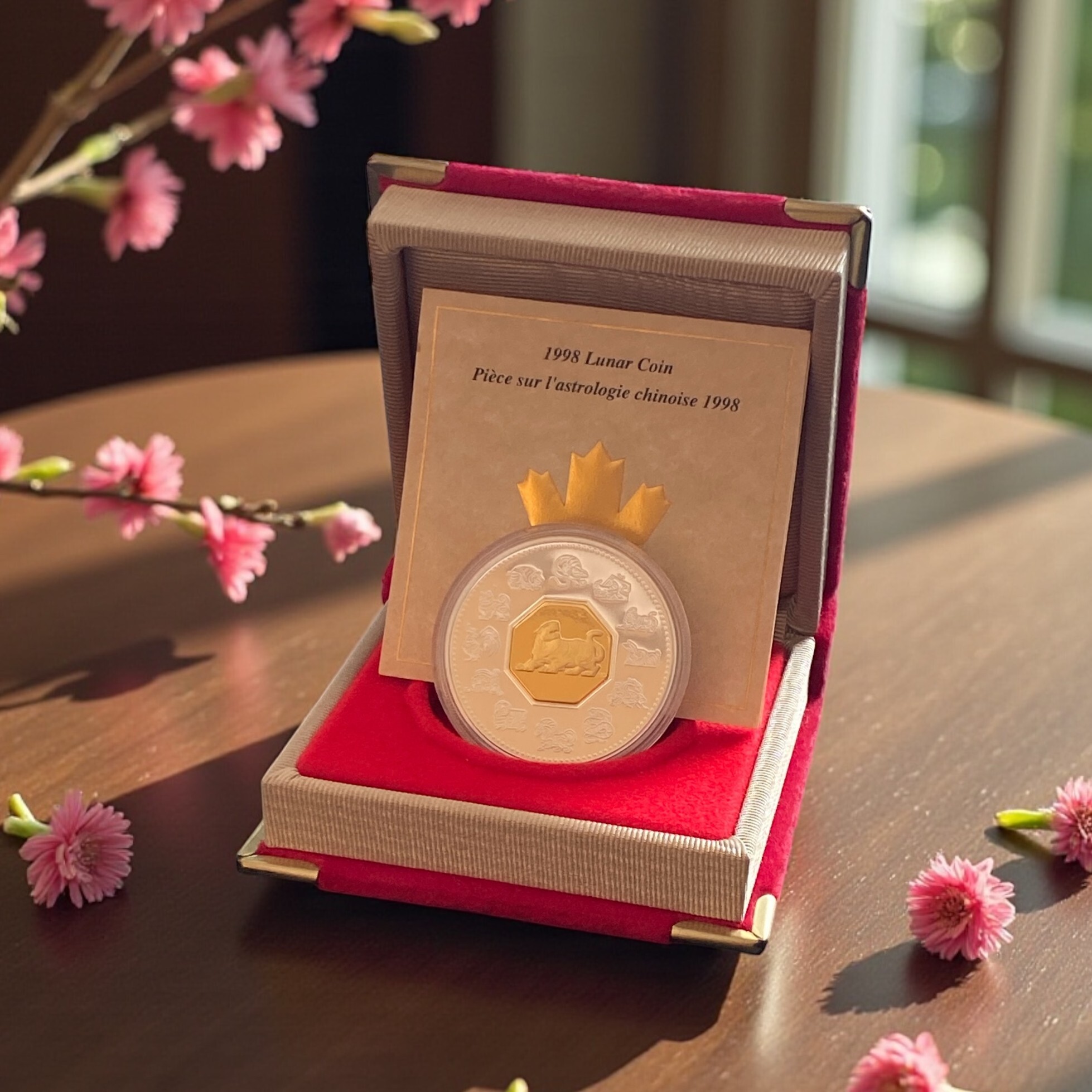 1998 Canadian $15 Year of the Tiger with Box and Certificate (92.5% silver)