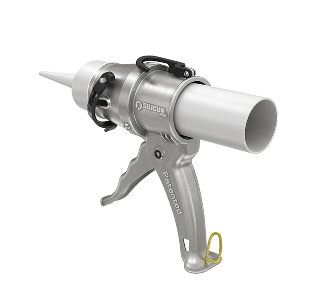 "SILIGUN" 4" 銀色 壓鑄鋁 特短型便携式玻璃膠槍 (省位槍)