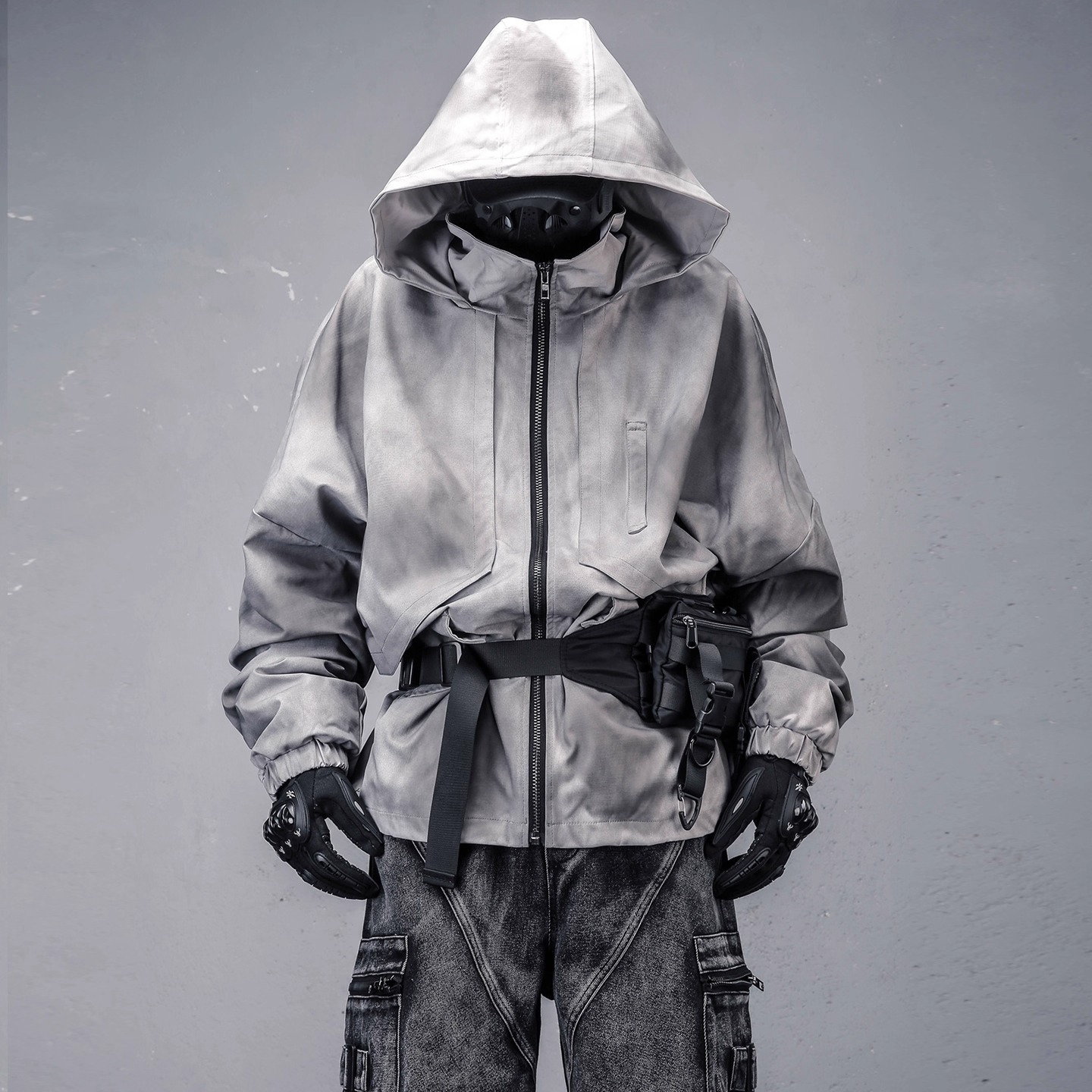 𝙏𝙀𝘾𝙃𝙒𝙀𝘼𝙍 廢土紮染水洗連帽立領夾克