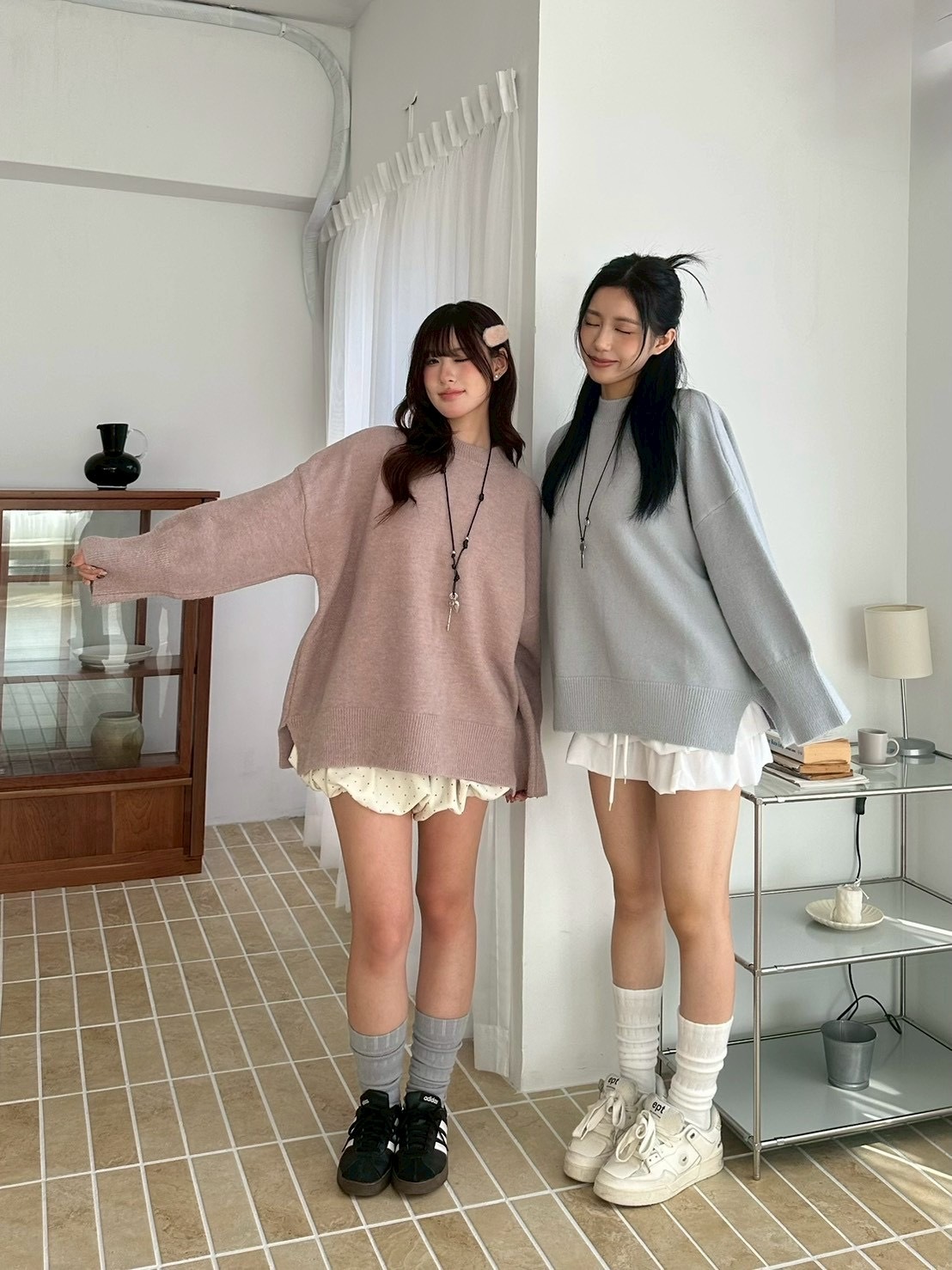 素色寬鬆慵懶大毛衣