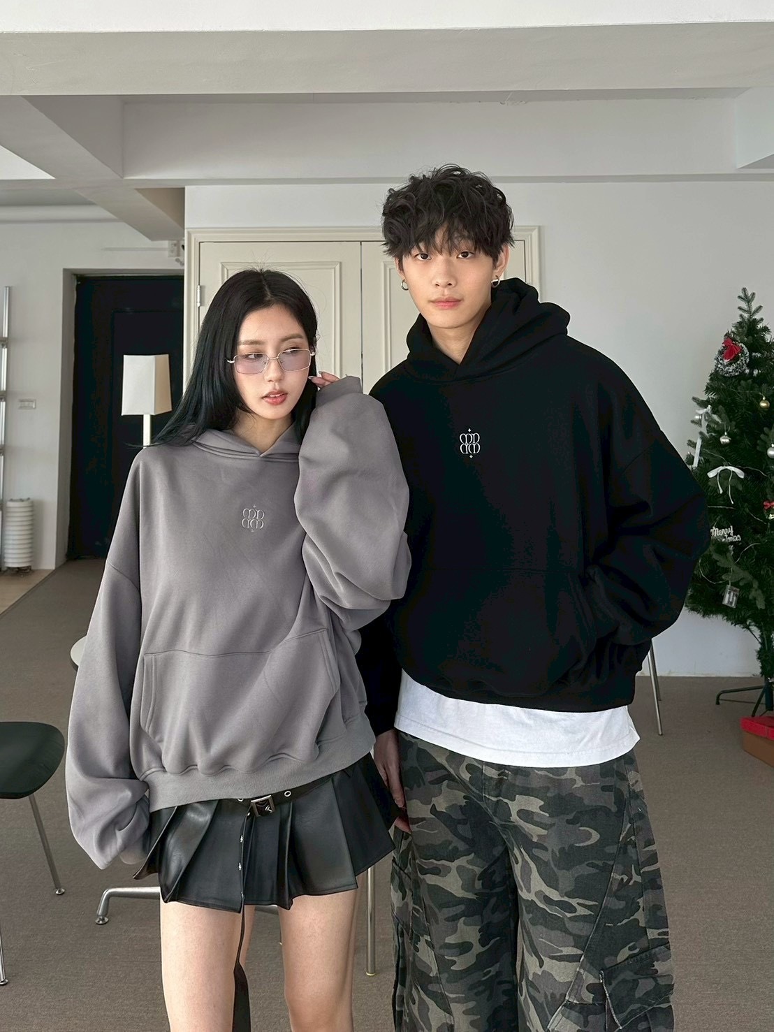 mmb品牌logo刺繡銀狐絨帽t