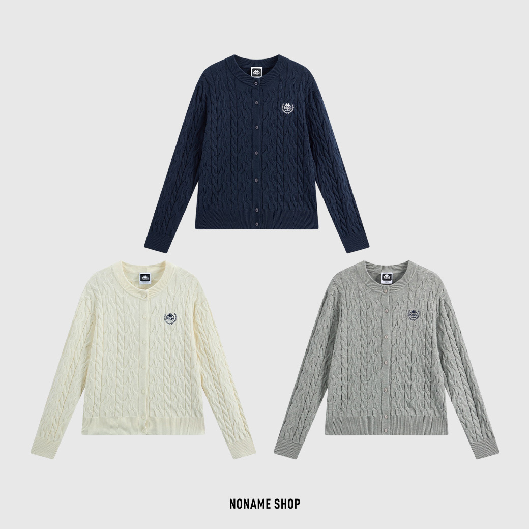 KAPPA 1916系列 保暖 刺繡 針織 學院風 外套 三色 (女款)