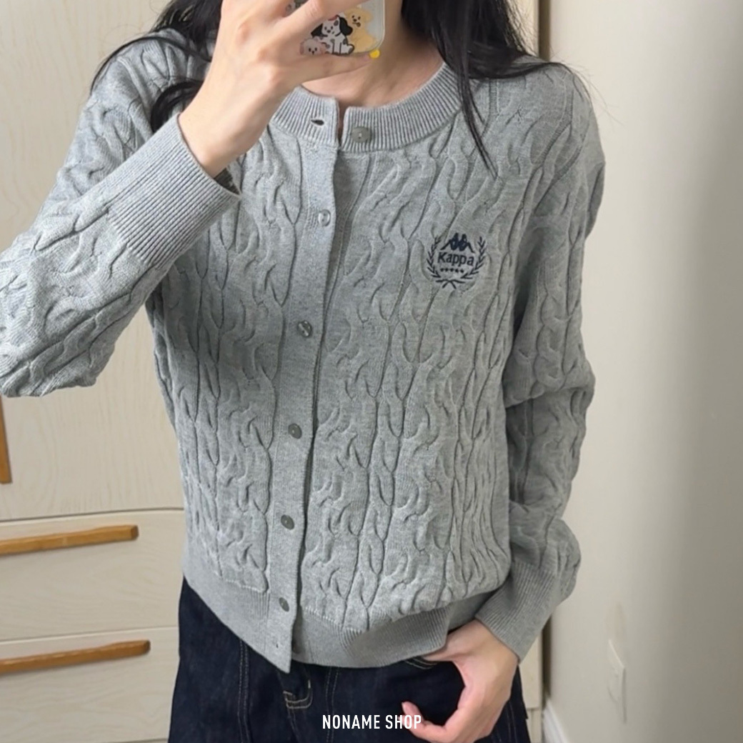 KAPPA 1916系列 保暖 刺繡 針織 學院風 外套 三色 (女款)